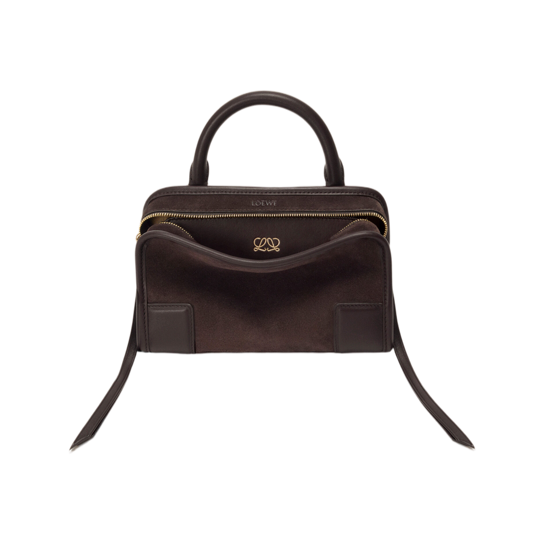 로에베 미니 아마조나 180 백 스웨이드 다크 체스트넛(Loewe Mini Amazona 180 Bag In Suede Dark Chestnut) - 1