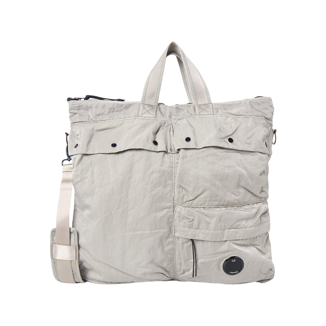 C.P. 컴퍼니 나일론 B 토트백 도브 그레이 - 26SS(C.P. Company Nylon B Tote Bag Dove Grey - 26SS)