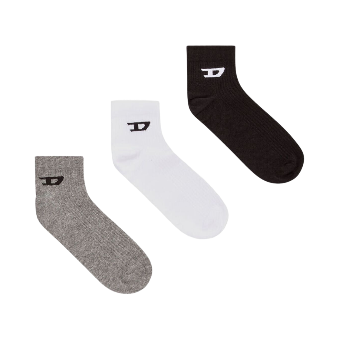 A178810LKBI-E4157 Diesel Skm-D-Crew Socks White Black (3 Pack)