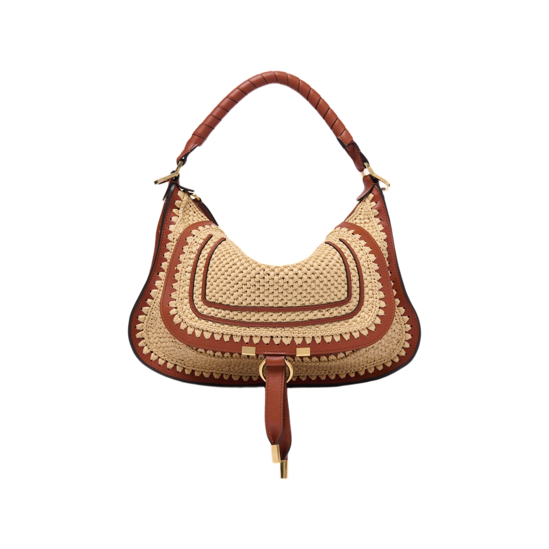 끌로에 스몰 마르씨 숄더백 라피아 이펙트 클레이 브라운(Chloe Small Marcie Shoulder Bag in Raffia Effect Clay Brown) - 1