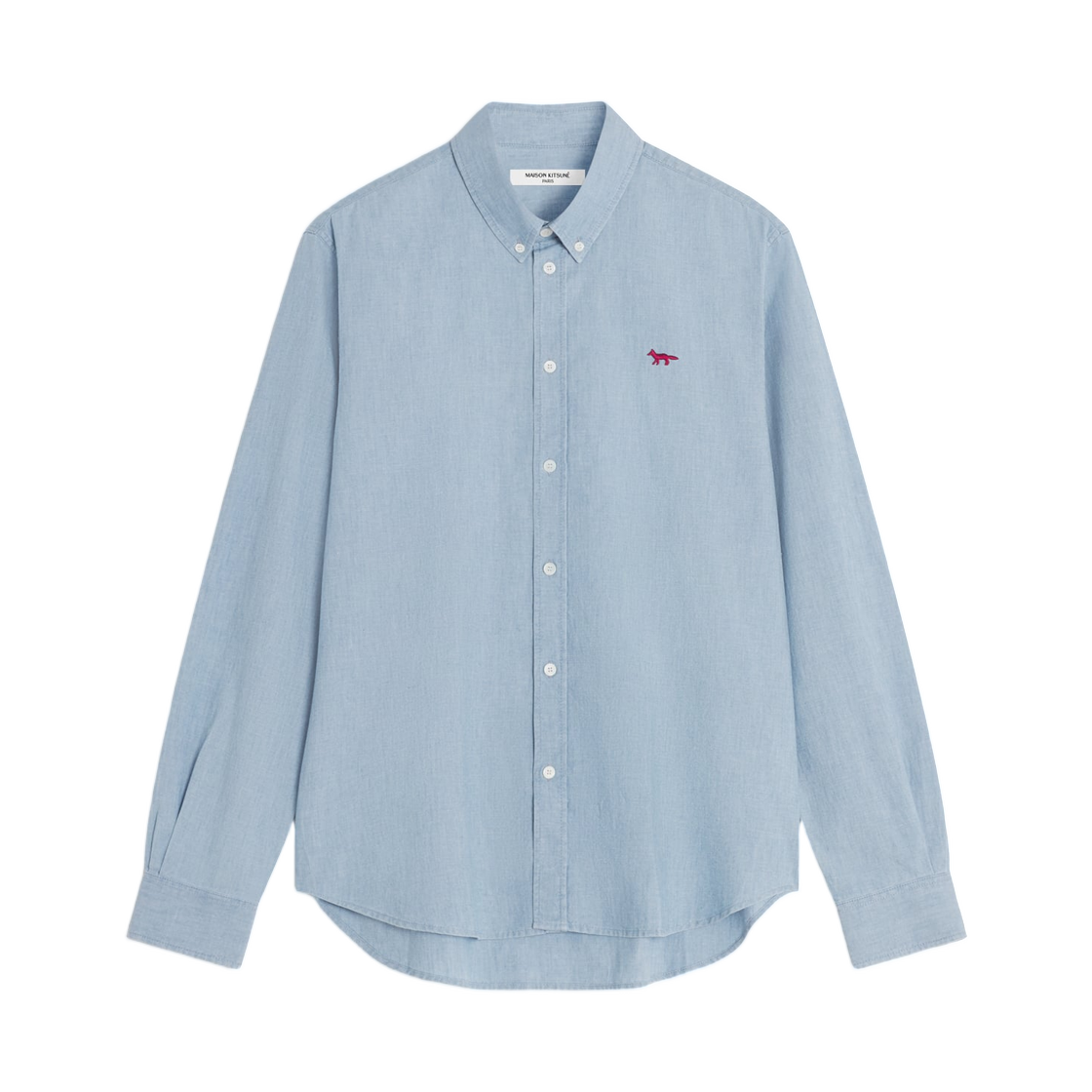 QM00426WC5006-0434 Maison Kitsune Profile Fox Regular Shirt Pure Blue