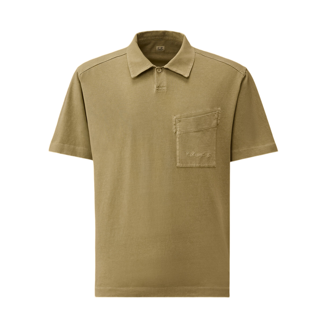 C.P. 컴퍼니 1020 저지 숏슬리브 폴로 모스 그레이 그린 - 26SS(C.P. Company 1020 Jersey Short Sleeve Polo Moss Gray Green - 26SS)