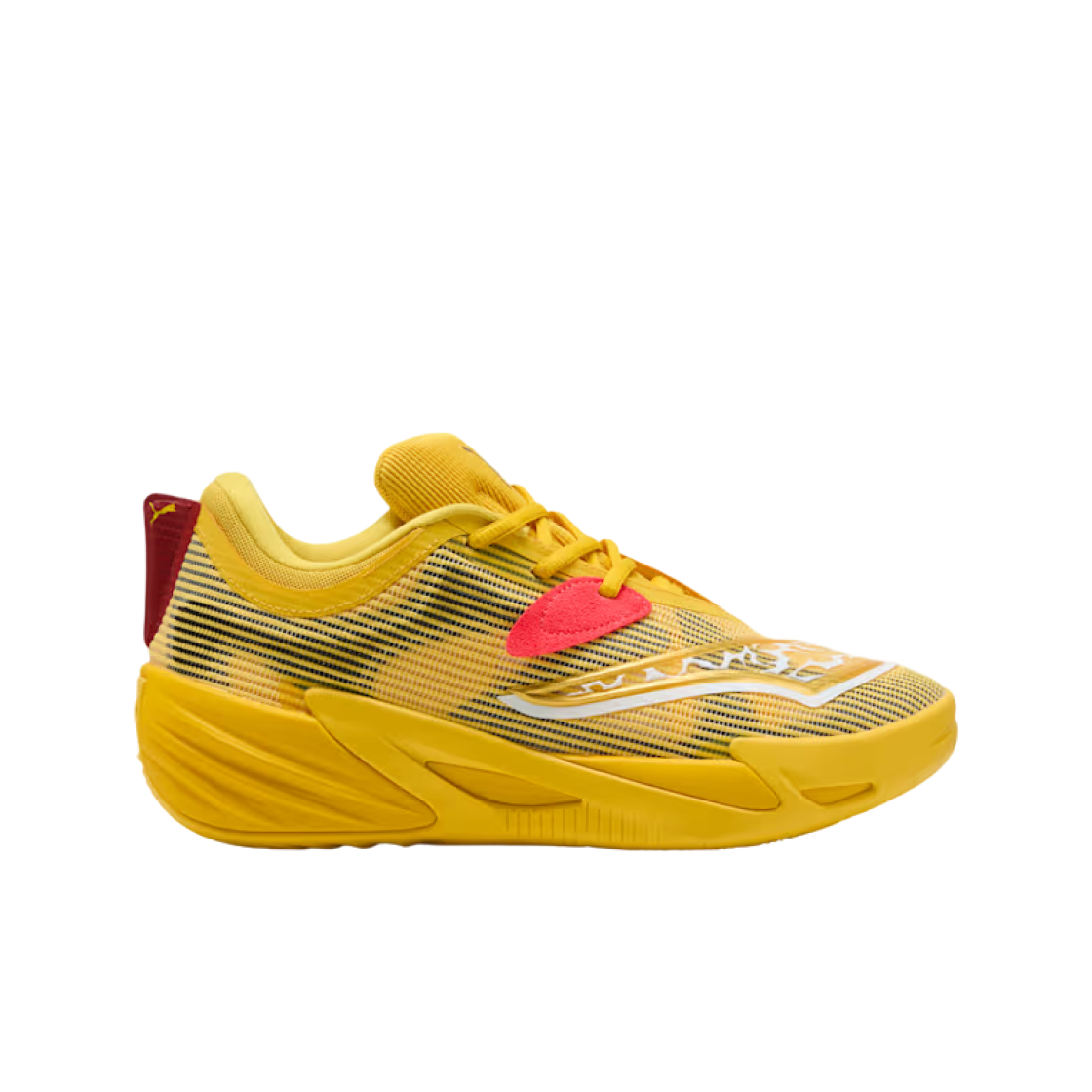 푸마 x 포켓몬 올프로 나이트로 2 피카츄 베스킷볼 슈즈 썬 레이 옐로우 레드 글래머(Puma x Pokemon All Pro Nitro 2 Pikachu Basketball Shoes Sun Ray Yellow Red Glamour)