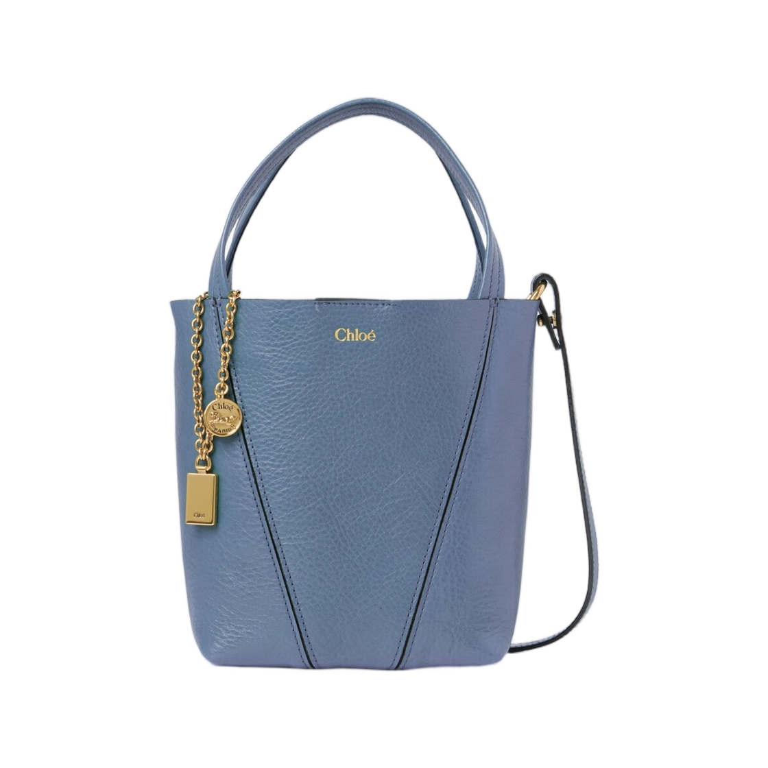 끌로에 스몰 끌로에 스핀 토트백 그레인드 레더 애쉬스 블루(Chloe Small Chloe Spin Tote Bag in Grained Leather Ashes Blue) - 1