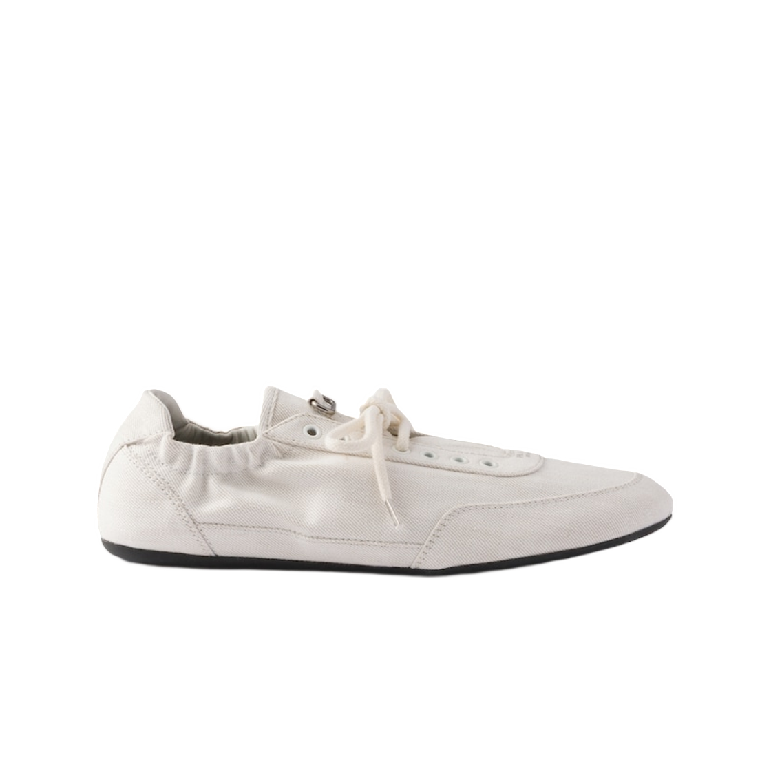 2EG506-3F63-F0009 Prada Collapse Denim Sneakers White