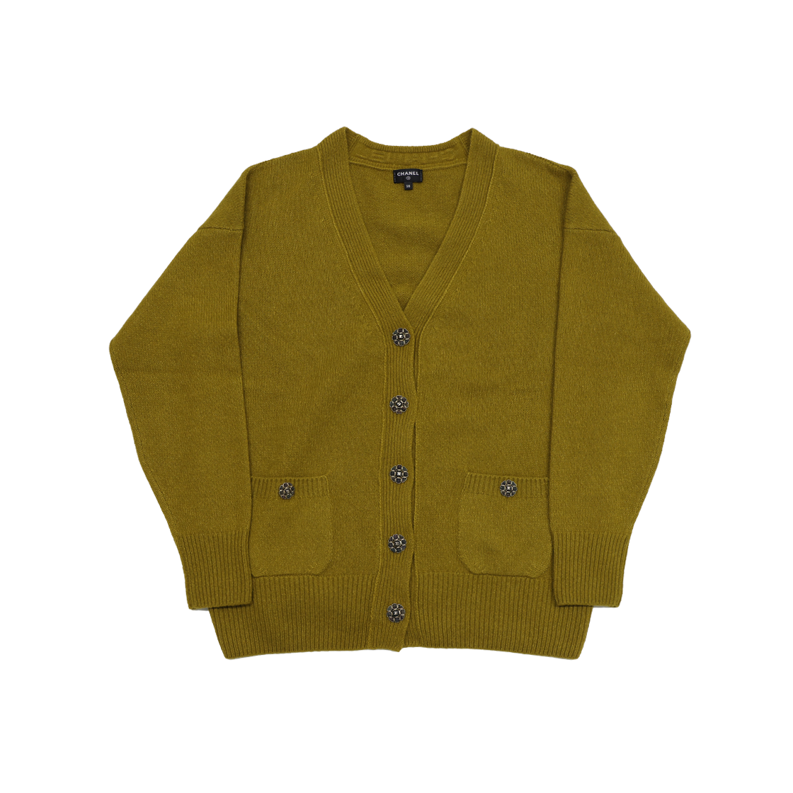ITKME44R322W Chanel Cardigan in Yellow Green