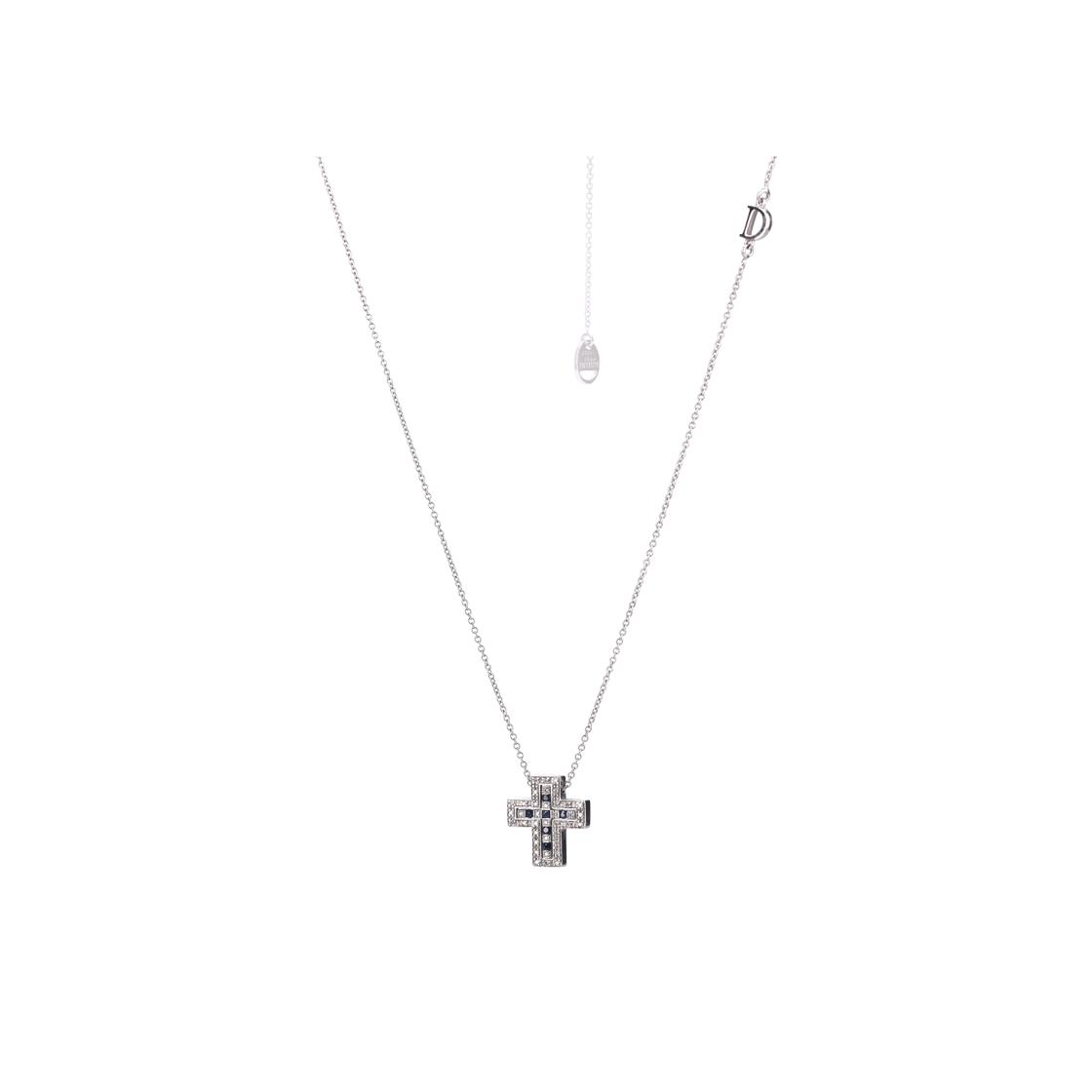 다미아니 20083513 벨에포크 네크리스 18K 화이트 골드 다이아몬드 사파이어(Damiani Belle Époque Necklace 18K White Gold with Diamonds and Sapphires) - 1