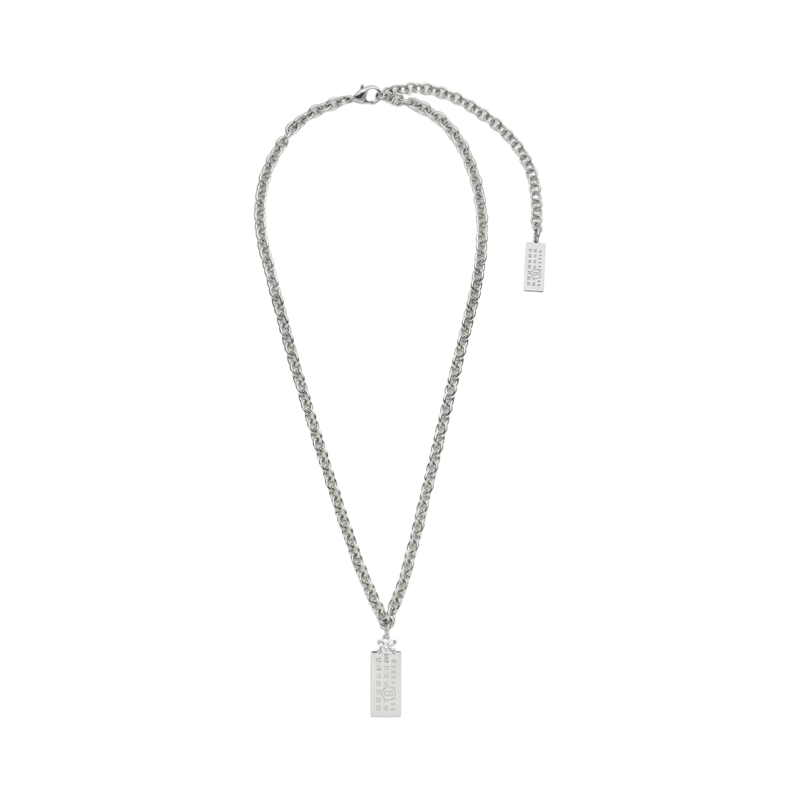 SM7UU0124P9162951 MM6 Maison Margiela Numeric Charm Necklace Polished Palladio