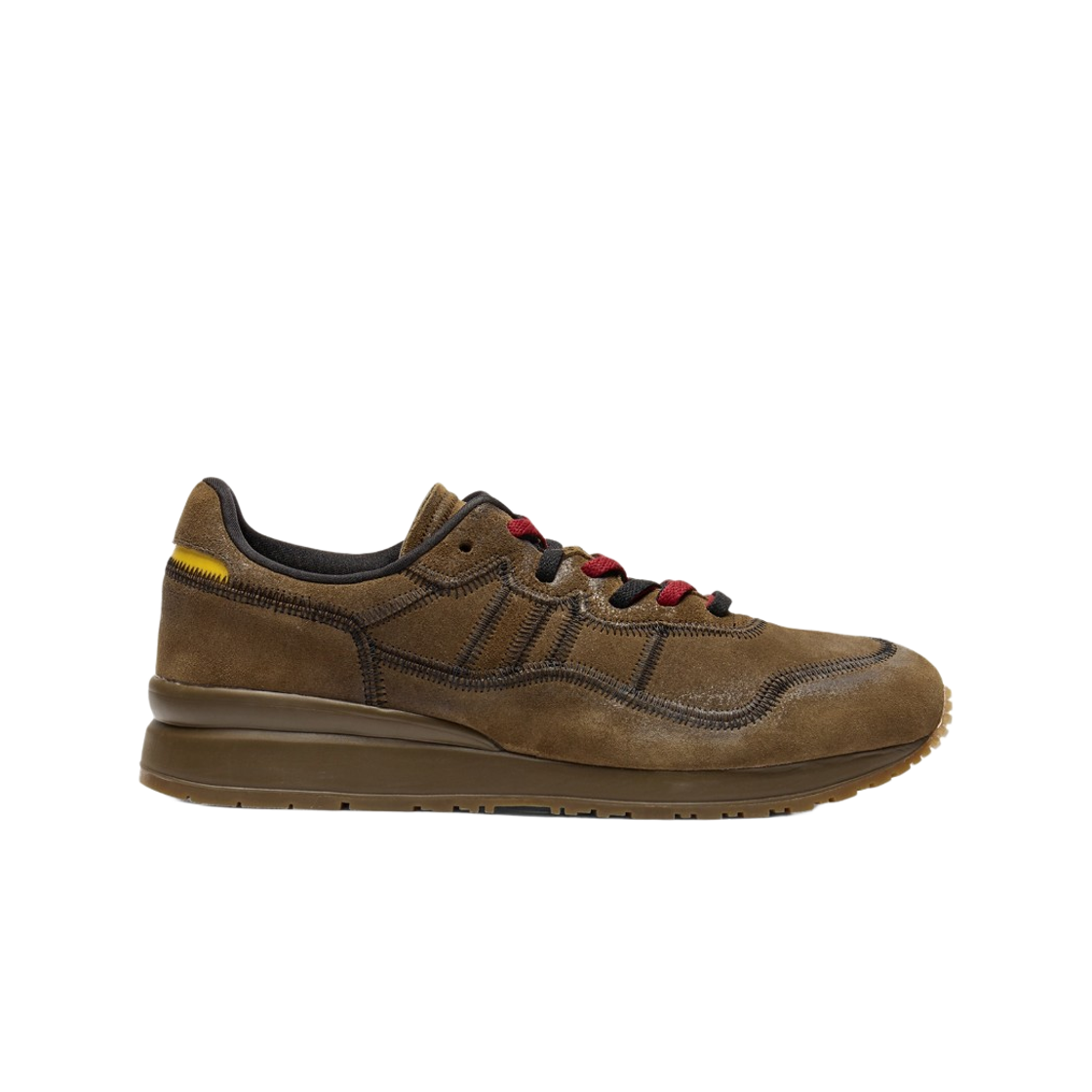 1183C447-201 Onitsuka Tiger Tiger Ally Stitch Brown Storm Vibrant Yellow