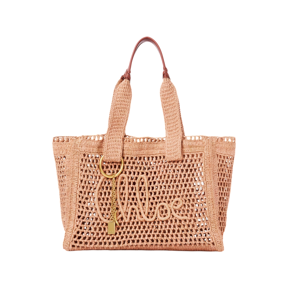 끌로에 썸머 바나나 이스트 웨스트 토트백 라피아 써머리 베이지(Chloe Summer Banana East West Tote Bag in Raffia Summery Beige) - 1