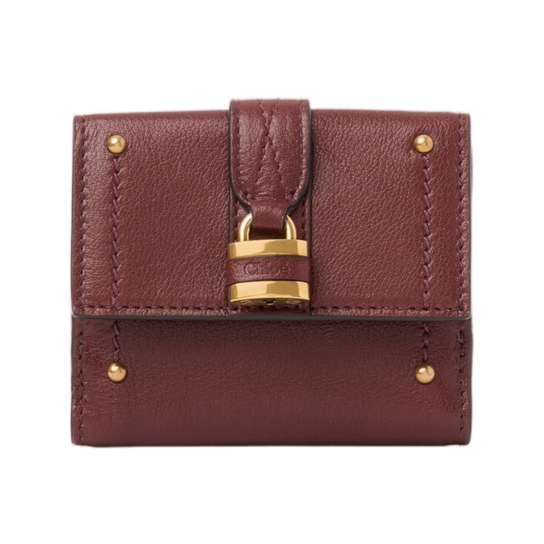 CH26SP914O3727M Chloe Mini Paddington Tri-Fold in Grained Leather Crafty Brown
