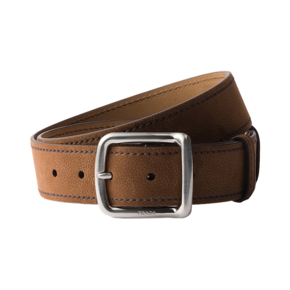 2CS125-2GB8-F0324 Prada Nubuck Leather Belt Cocoa Brown