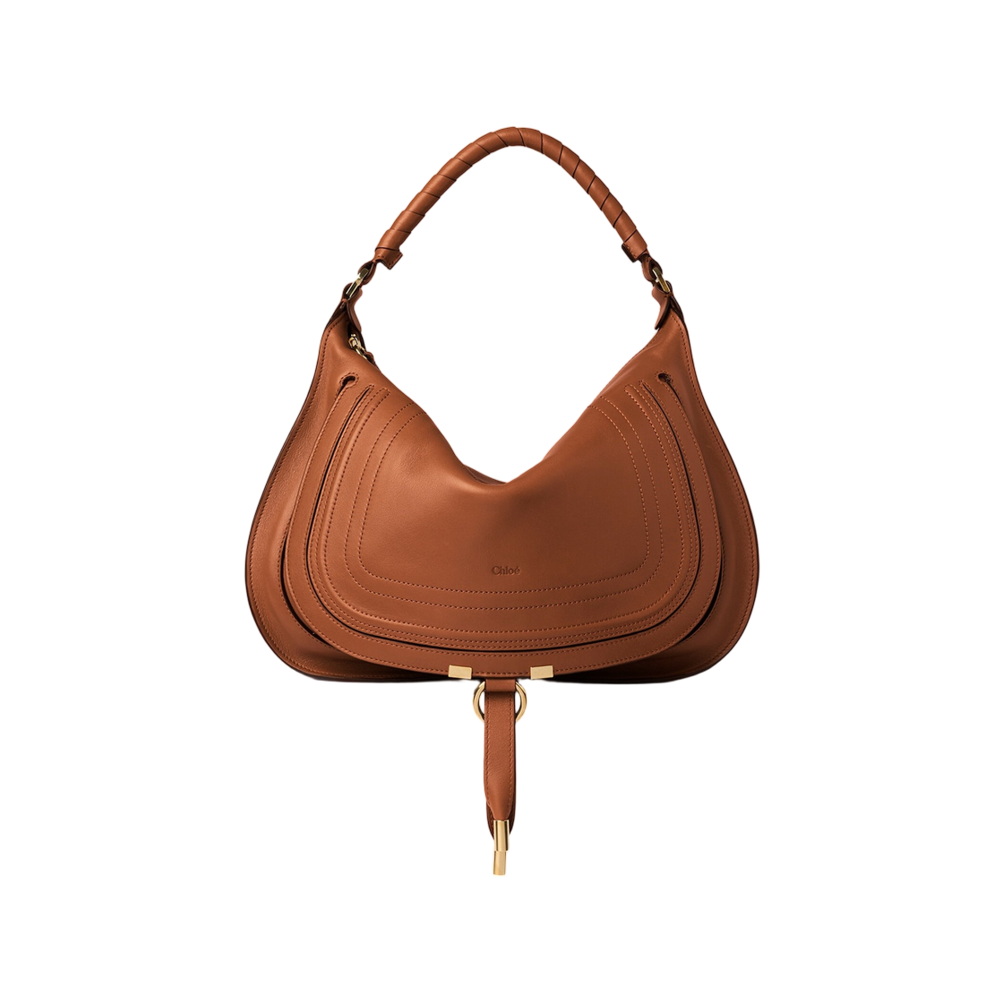CH26SS881R3526M Chloe Marcie Shoulder Bag in Soft Leather Clay Brown