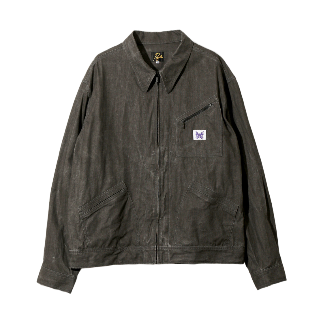SX176 Needles Zipped Work Jacket C/L Canvas Sumi Dye Black