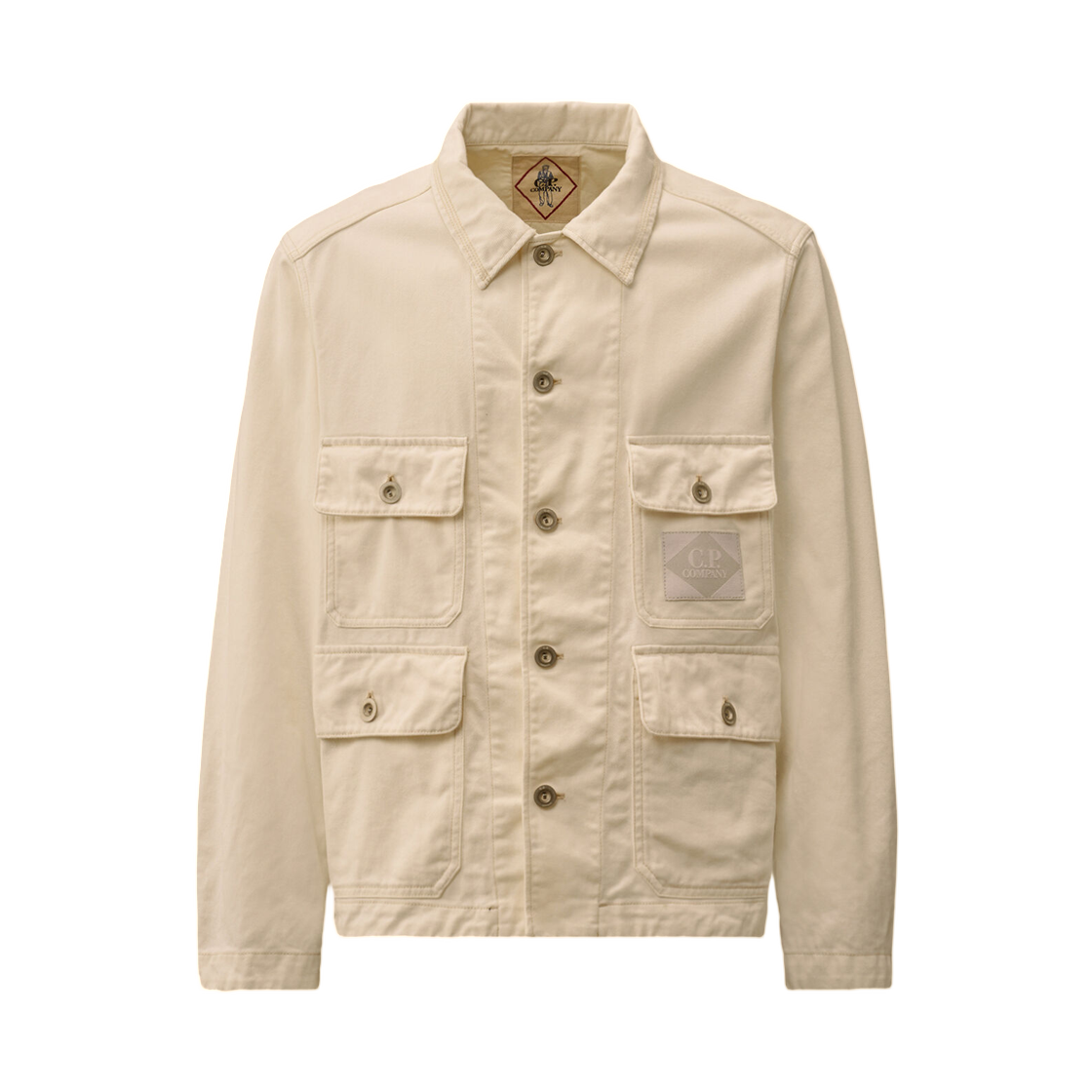 20CMOW167A110625W103 C.P. Company Bull Denim Field Jacket Gauze White - 26SS