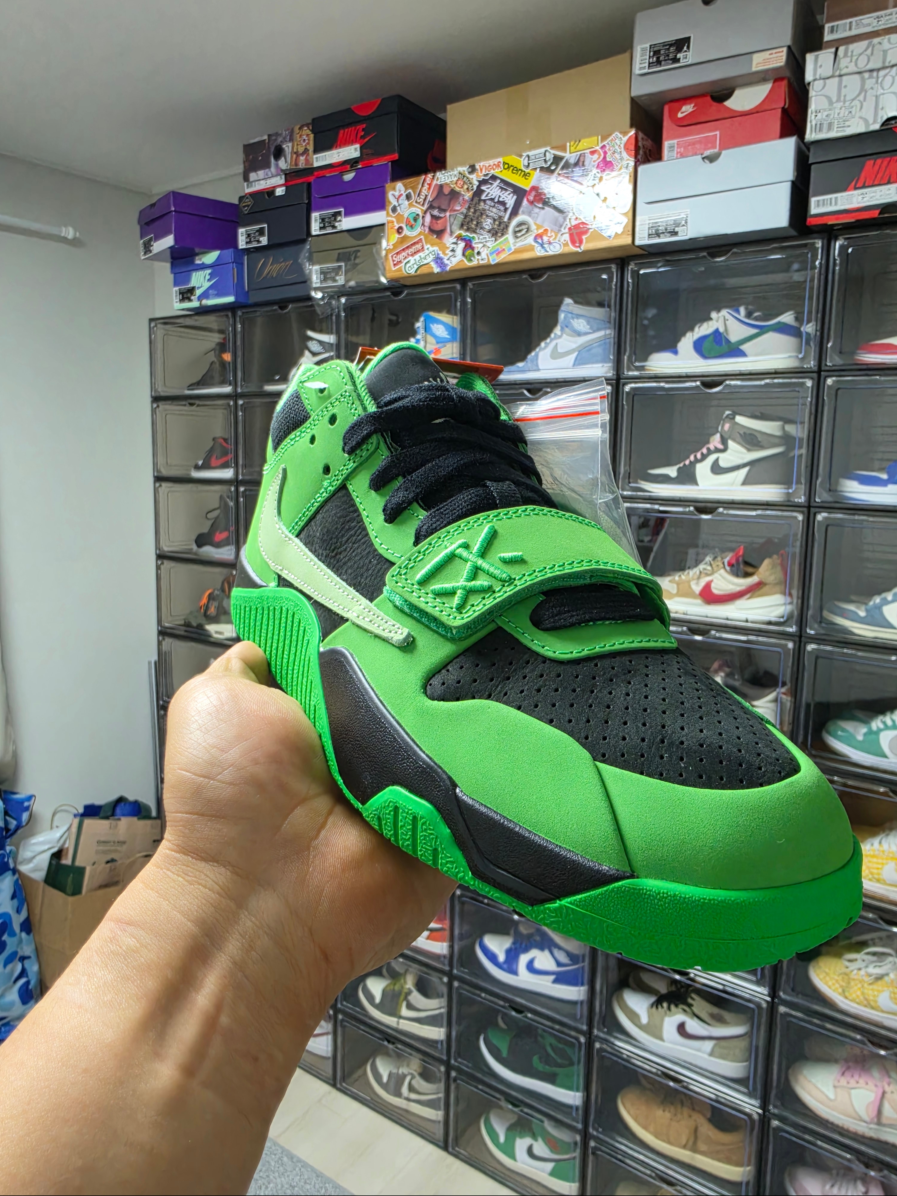 Jordan x Travis Scott Jumpman Jack TR Green Spark Vapor Green 착용 스타일