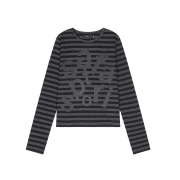[KREAM 단독] Safarispot Women 1/2 Ticketing Stripe Border Tee Black