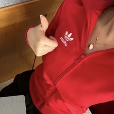 (W) Adidas Adicolor Classics Firebird Track Top Better Scarlet - KR Sizing 착용 스타일