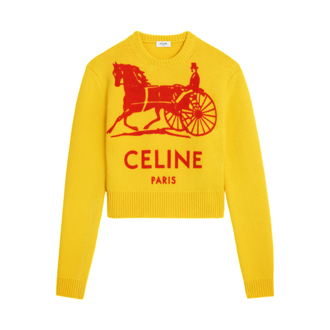셀린느 크루넥 스웨터 캐시미어 옐로우 레드(Celine Crewneck Sweater in Cashmere Yellow Red)