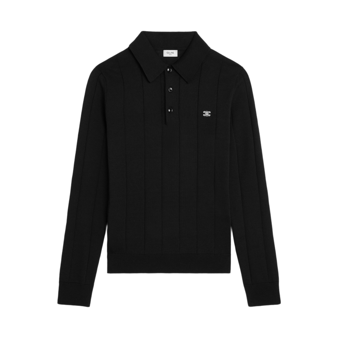 셀린느 폴로 파인 실크 앤 코튼 블랙(Celine Polo in Fine Silk and Cotton Black)