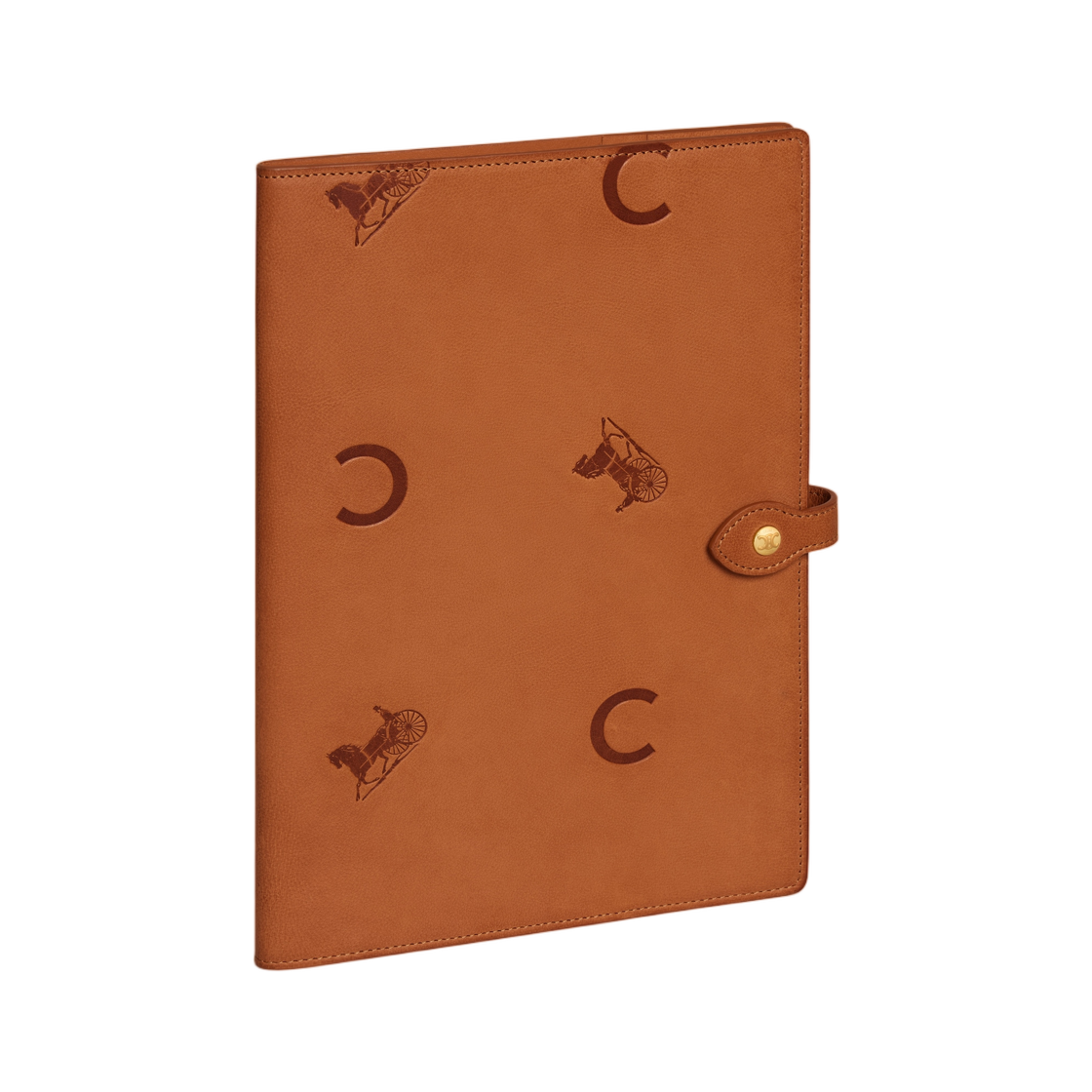 셀린느 라지 노트북 커버 파우치 스탬프 내츄럴 카프스킨 탄(Celine Large Notebook Cover with Pouch in Stamped Natural Calfskin Tan) - 2