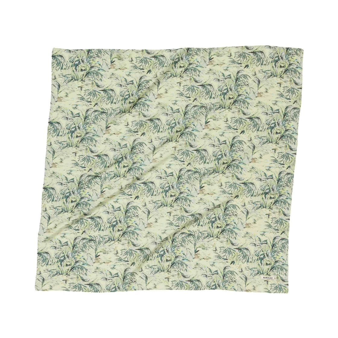 오라리 프린티드 에어리 실크 스카프 라지 페일 그린 - 26SS(Auralee Printed Airy Silk Scarf Large Pale Green - 26SS)