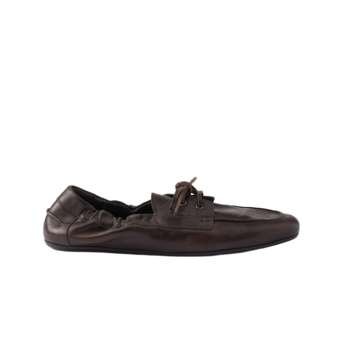 프라다 셔플 앤틱 레더 레이스드 슈즈 다크 브라운(Prada Shuffle Antiqued Leather Laced Shoes Dark Brown)