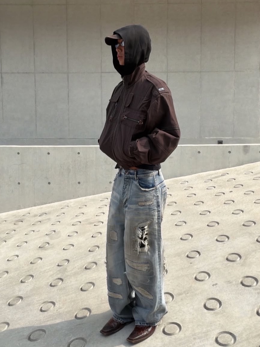 PACOSPLY Sick Boy Denim Pants Blue 착용 스타일