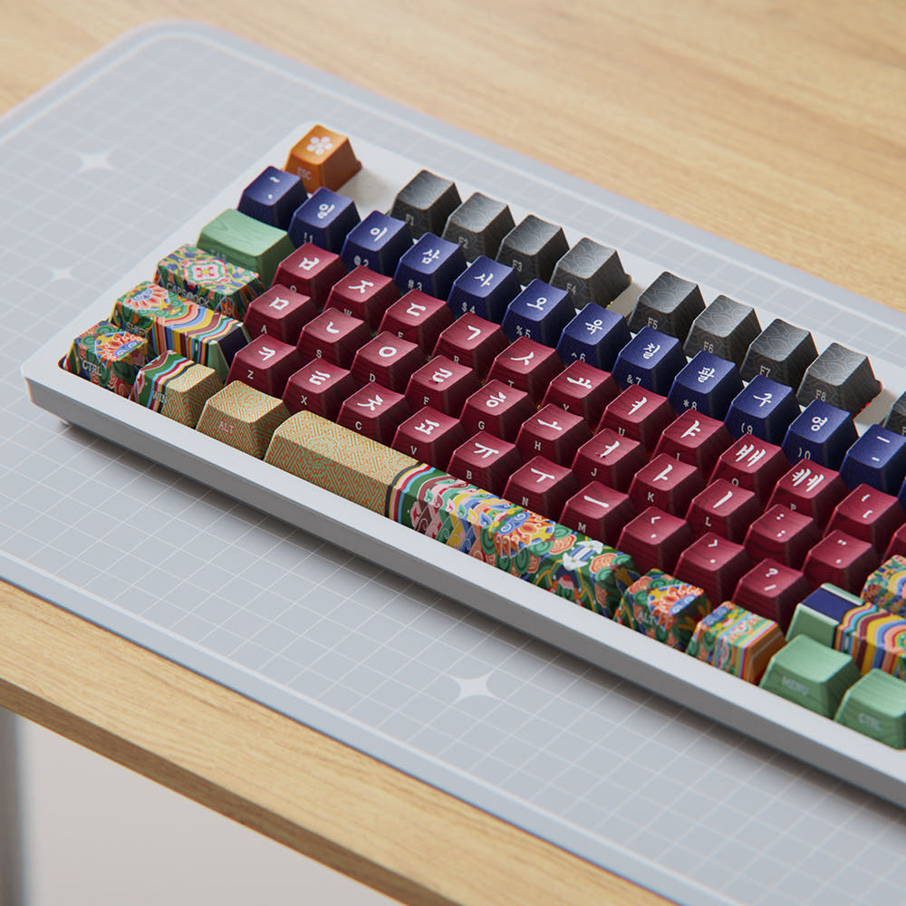 시이닷 교태전 단청 유선 LED 기계식 키보드 한국의 미(C.e.dot Gyochaejeon Blue Dancheong Wired LED Mechanical Keyboard) - 6