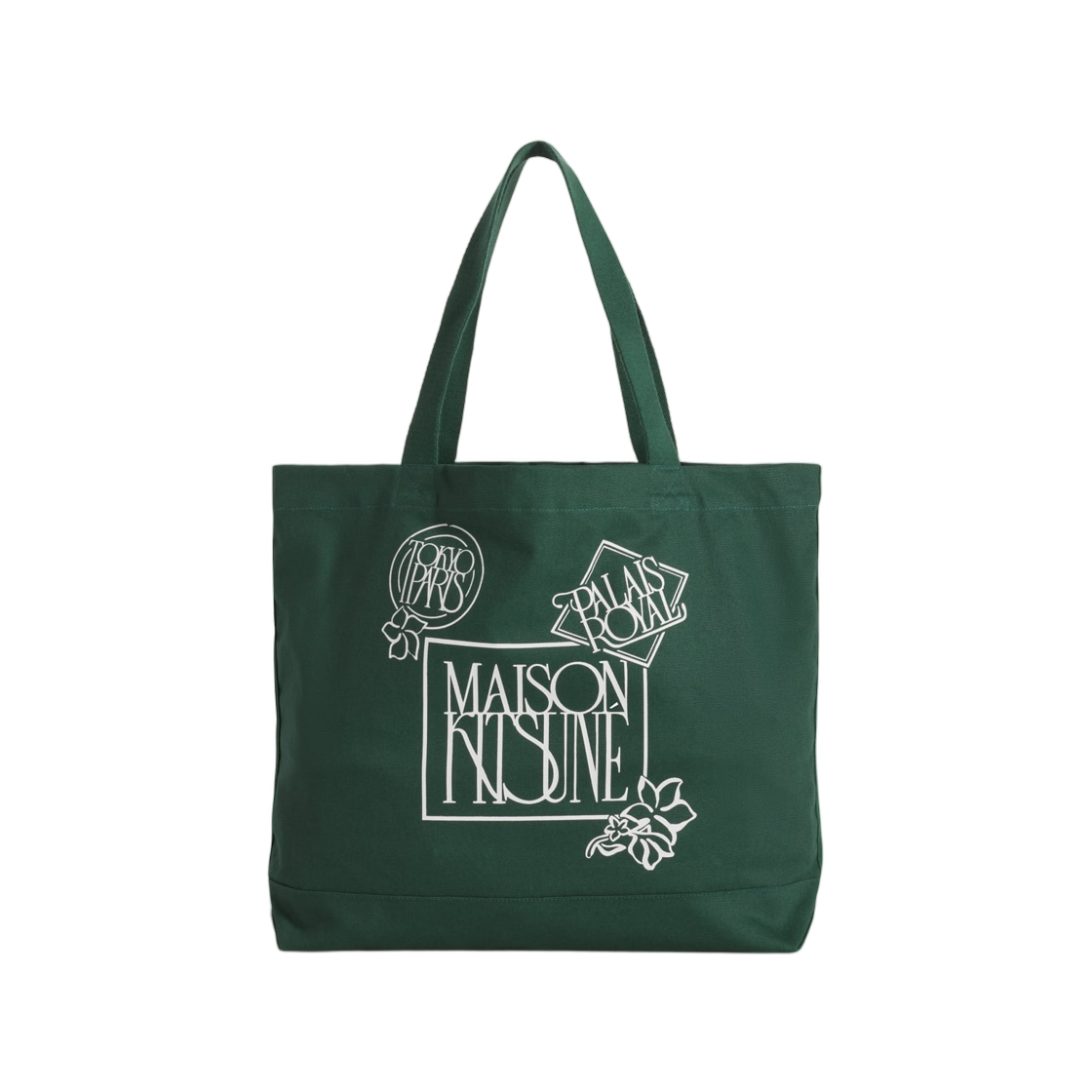 메종 키츠네 아트 누보 스탬프 토트 보틀 그린(Maison Kitsune Art Nouveau Stamp Tote Bottle Green) - 1