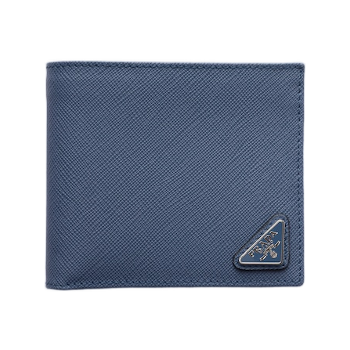 2MO513-QHH-F0D57 Prada Saffiano Leather Wallet Aviation Blue