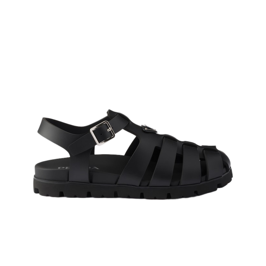 프라다 러버 피셔맨 샌들 블랙(Prada Rubber Fisherman Sandals Black)