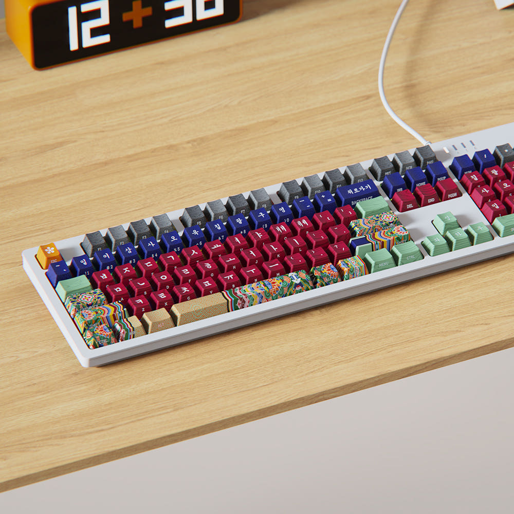 시이닷 교태전 단청 유선 LED 기계식 키보드 한국의 미(C.e.dot Gyochaejeon Blue Dancheong Wired LED Mechanical Keyboard) - 5