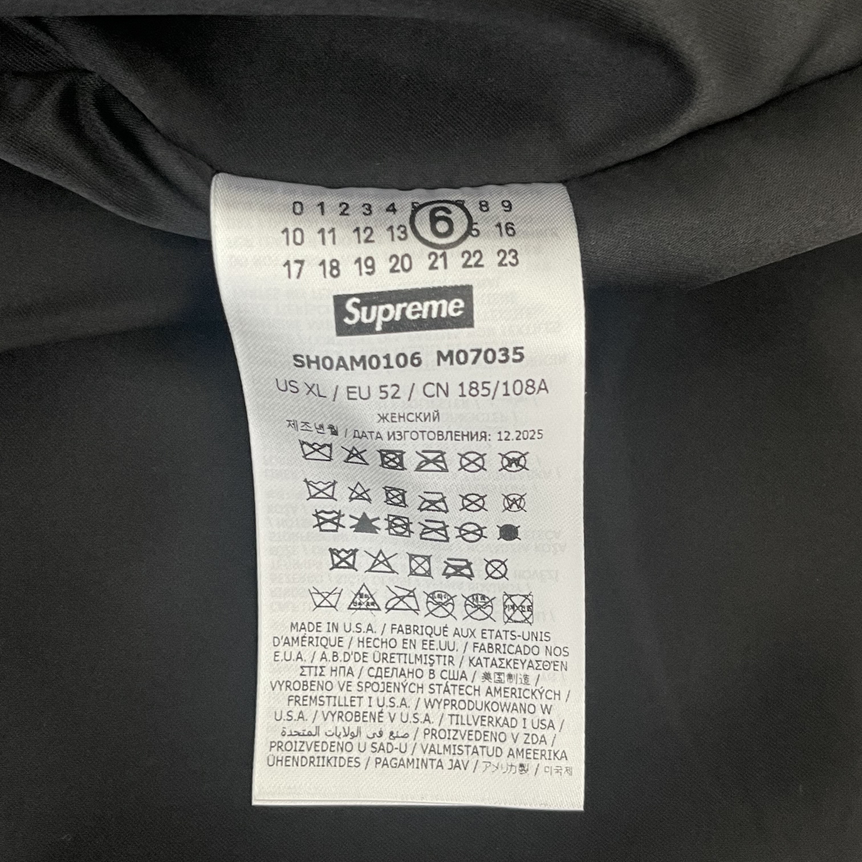 Supreme x MM6 Maison Margiela x Schott Eagle Leather Jacket Black - 26SS 착용 스타일 - 4