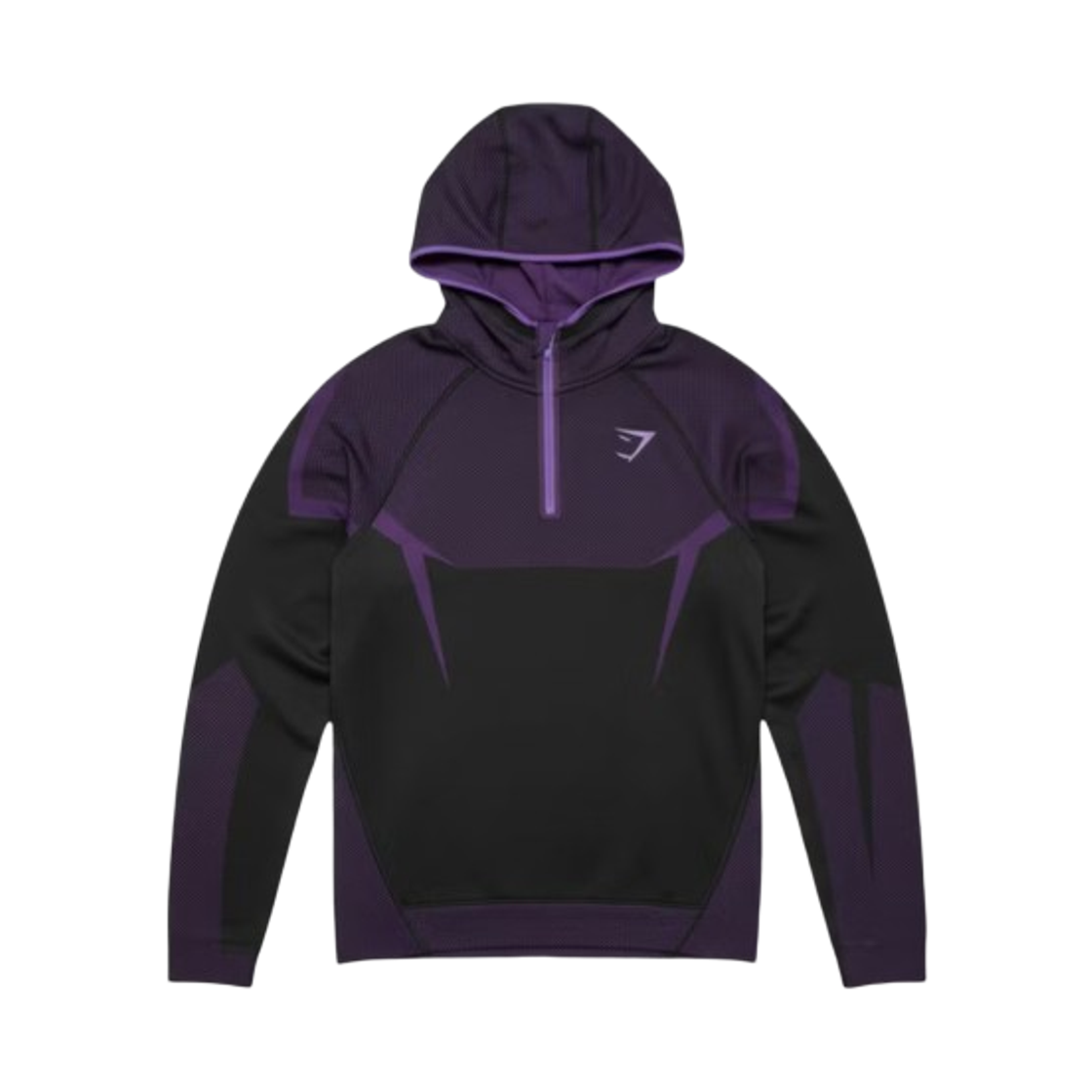 짐샤크 오닉스 5.0 심리스 후드 블랙 애슬레틱 퍼플(Gymshark Onyx 5.0 Seamless Hoodie Black Athletic Purple)