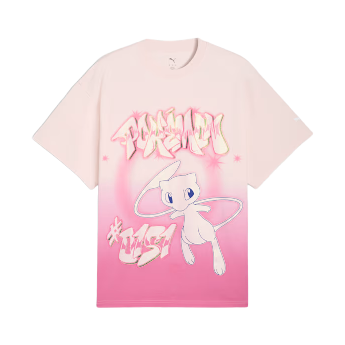 635657-01 Puma x Pokemon Shiny Mew Oversized T-Shirt Jasmine Flower Posie Pink
