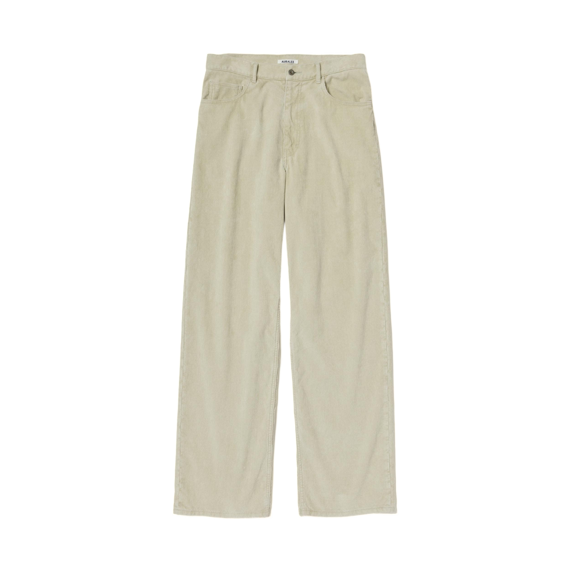 A26SP01FX Auralee Garment Dyed Finx Corduroy 5P Wide Pants White Khaki - 26SS