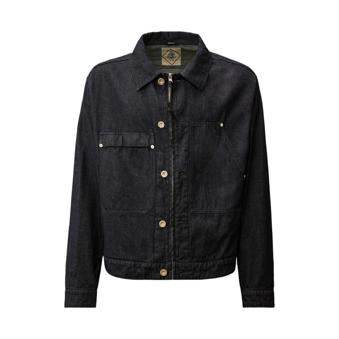 20CMOW161A110295WD08 C.P. Company 3/1 Denim Zip Jacket Denim Blue - 26SS