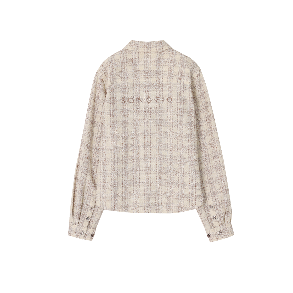 (W) 송지오 오리진 파리 트위드 체크 셔츠 베이지((W) SONGZIO Origin Paris Tweed Check Shirt Beige) - 2