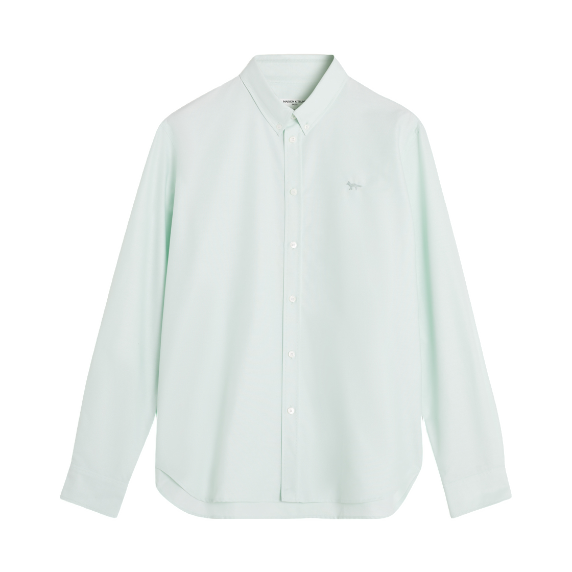 QM00422WC5081-0452 Maison Kitsune Profile Fox Casual Shirt Soft Mint