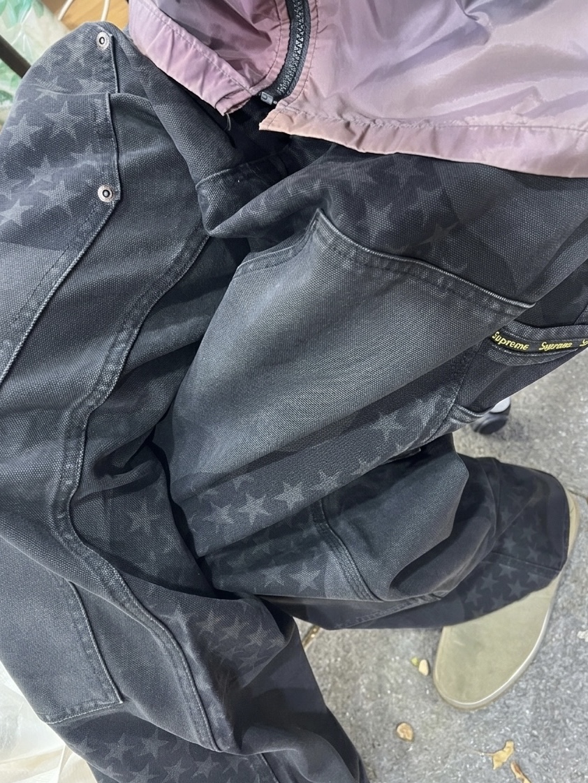 Supreme Flag Double Knee Painter Pant Black - 26SS 착용 스타일