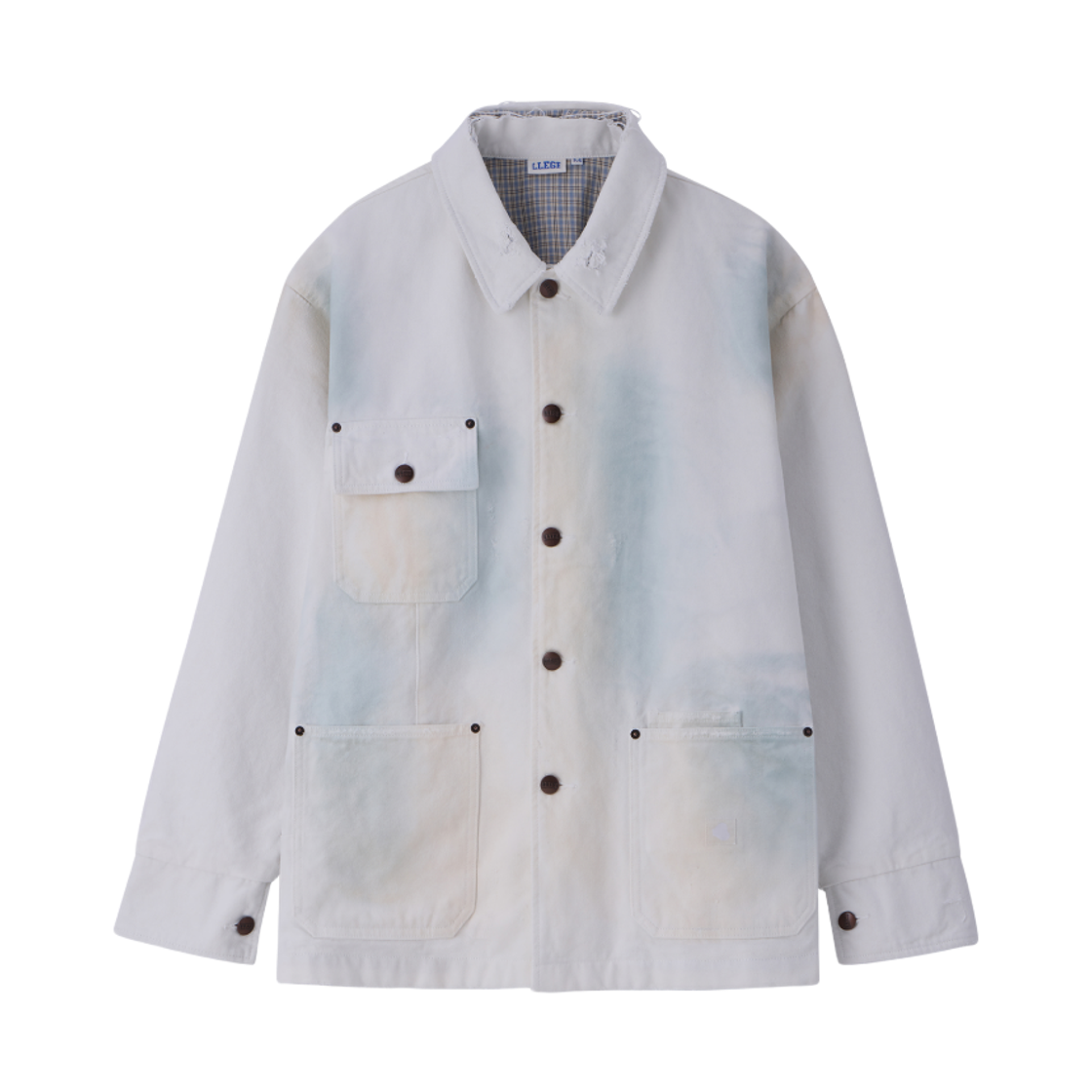 LL26SDJK001WH LLEGE Damaged Work Jacket Cement White