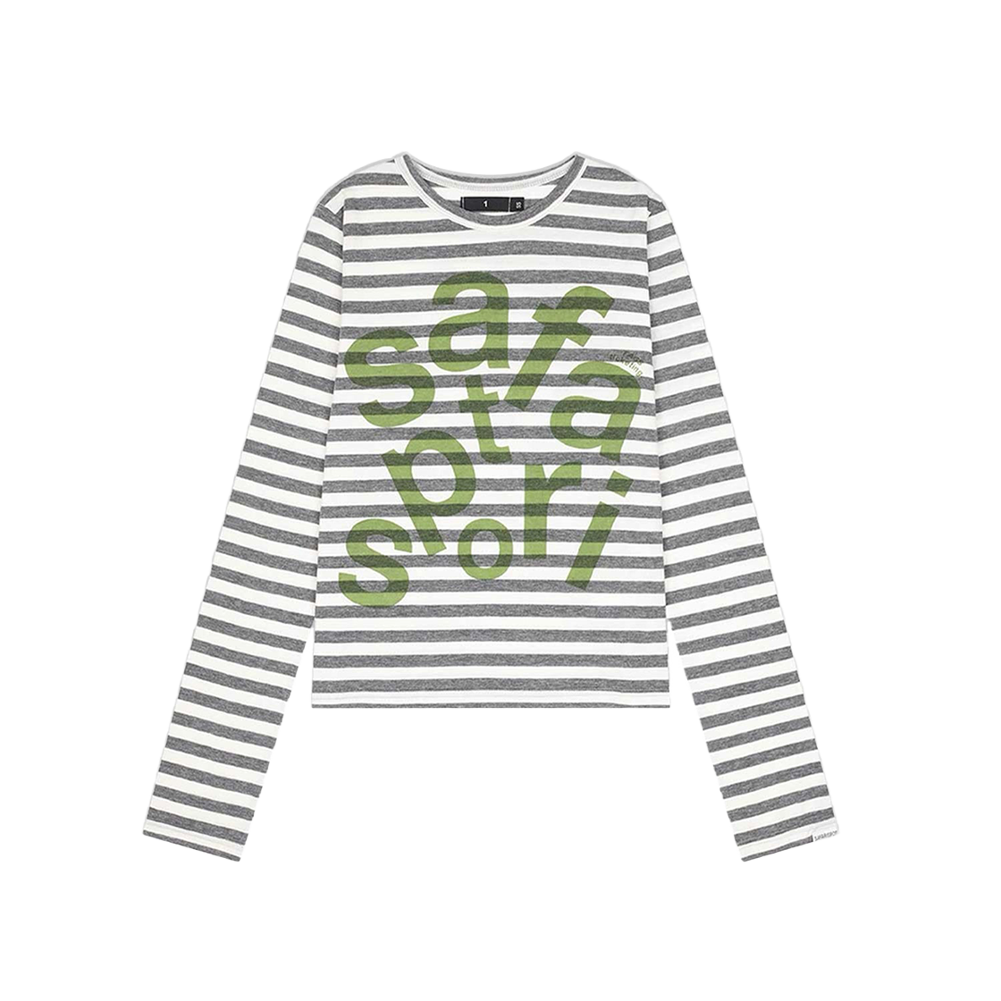 [KREAM 단독] 사파리스팟 우먼 1/2 티켓팅 스트라이프 보더 티 그레이([KREAM 단독] Safarispot Women 1/2 Ticketing Stripe Border Tee Gray)