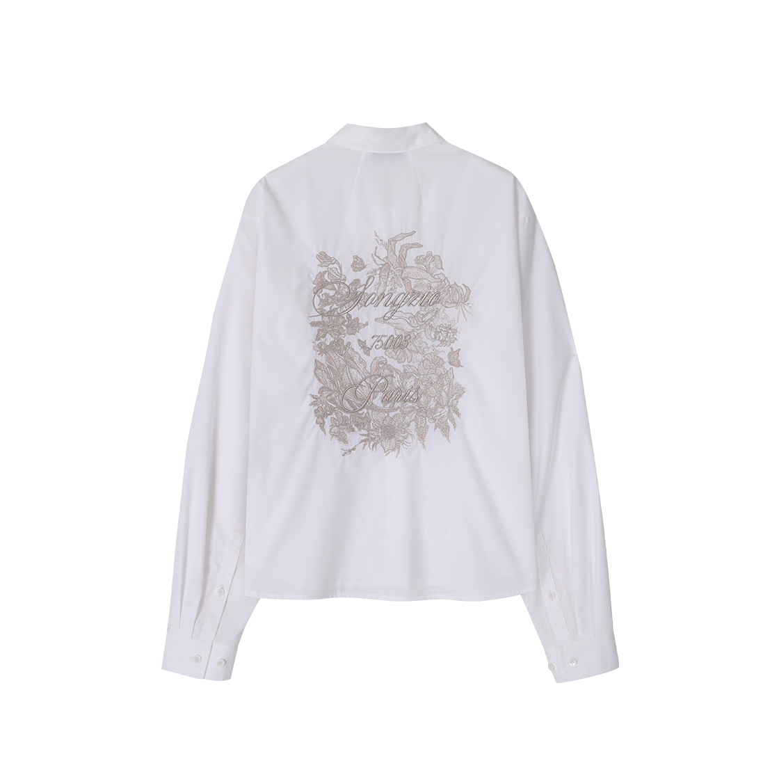 (W) 송지오 플로럴 엠브로이드 셔츠 아이보리((W) SONGZIO Floral Embroidered Blouse Ivory) - 2