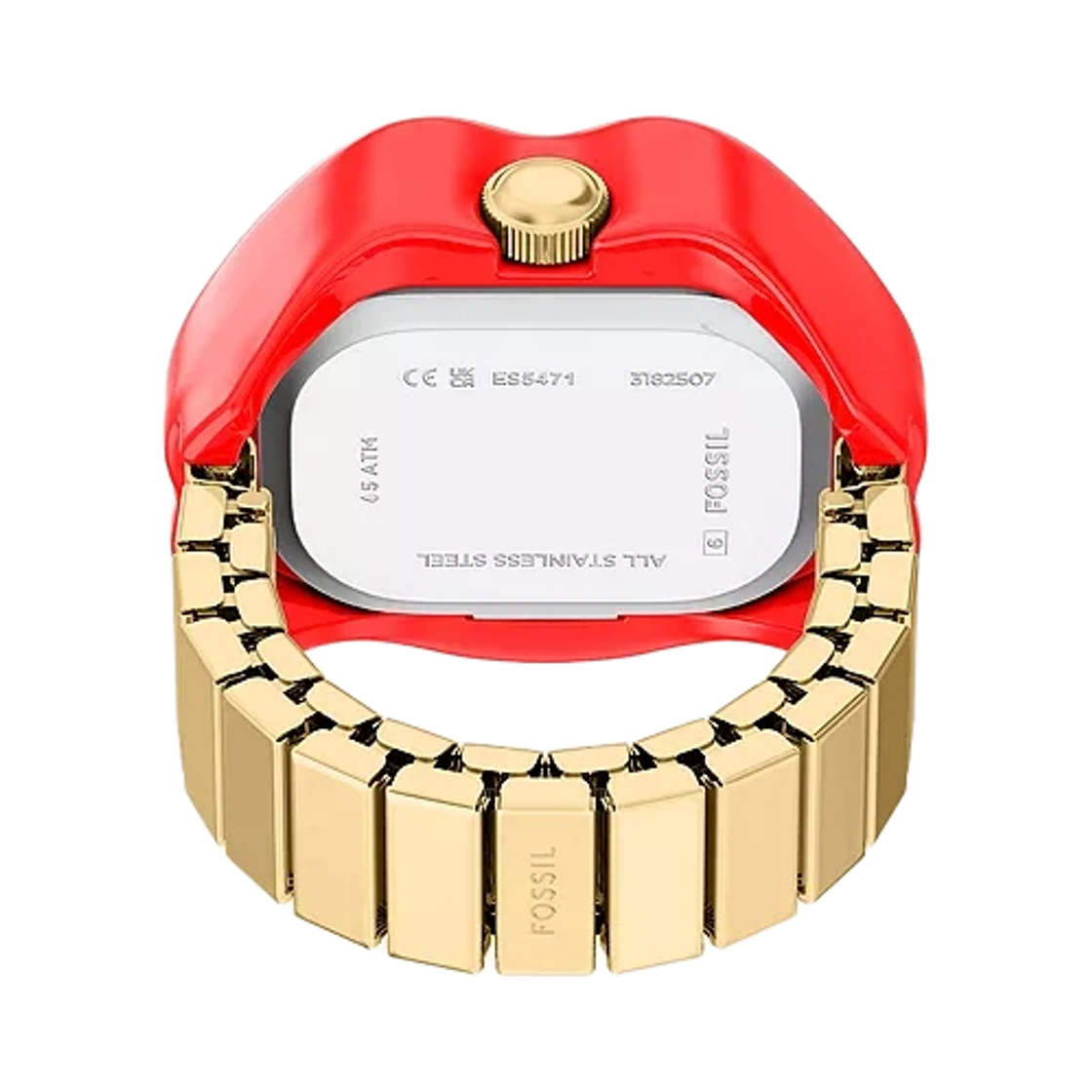 (W) 파슬 립스 워치 링 쿼츠 투핸드 23mm 골드톤 스테인리스 스틸 블랙 화이트((W) Fossil Lips Watch Ring Quartz Two-Hand 23mm Gold-Tone Stainless Steel Black White) - 2