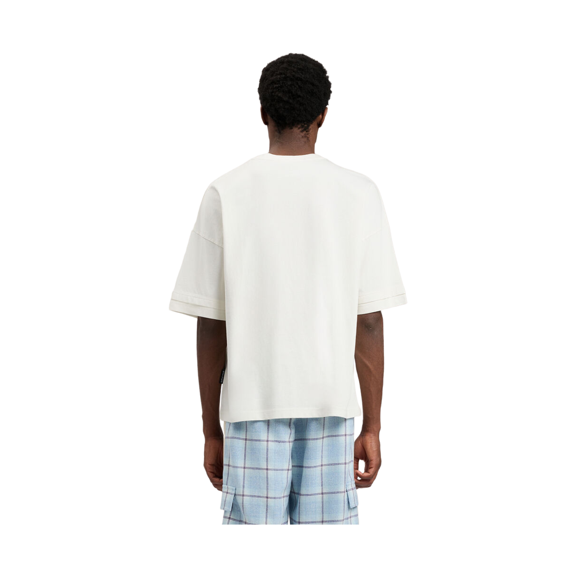 팜엔젤스 커브드 로고 루즈 더블 티셔츠 - 화이트(Palm Angels Curved Logo Loose Double Tee - Off White Off White) - 4