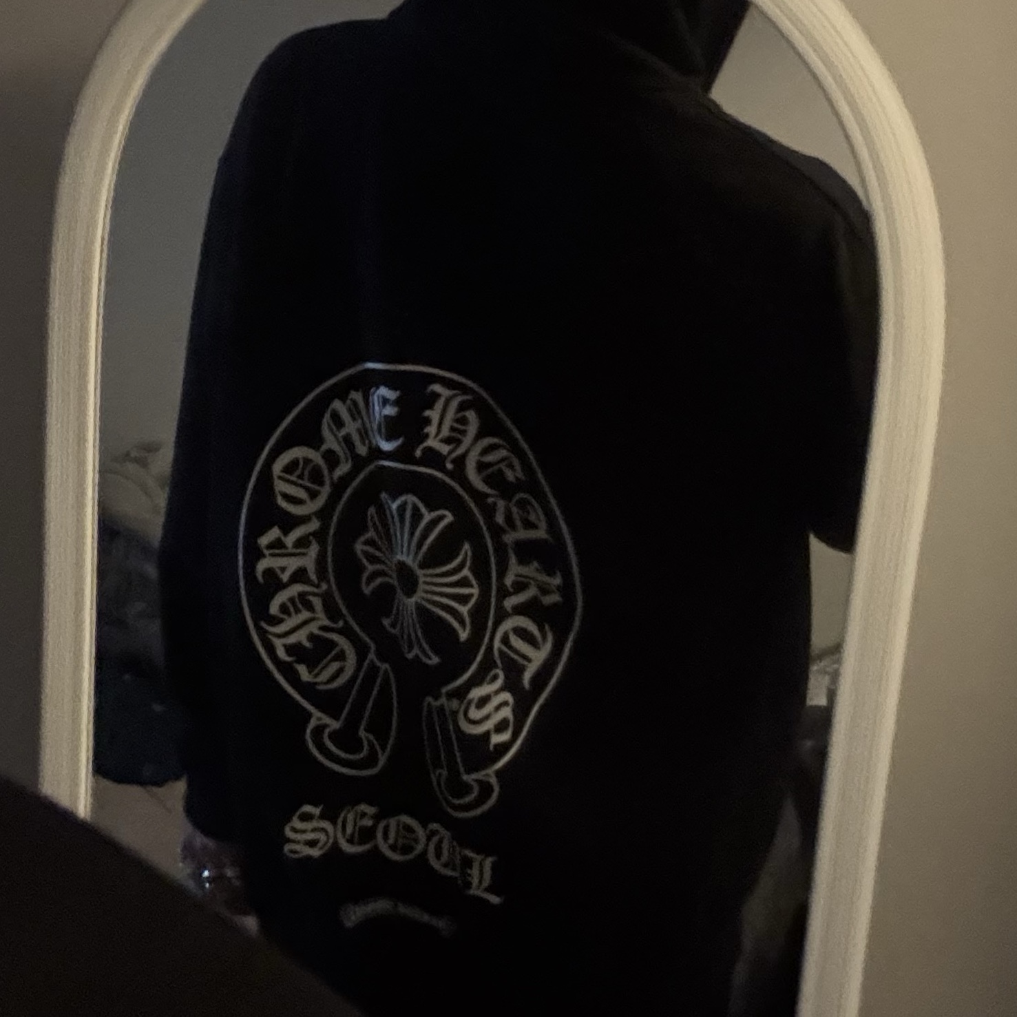 Chrome Hearts Horseshoe Fleece Hoodie Zip-Up Black - Tokyo Exclusive 착용 스타일 - 2