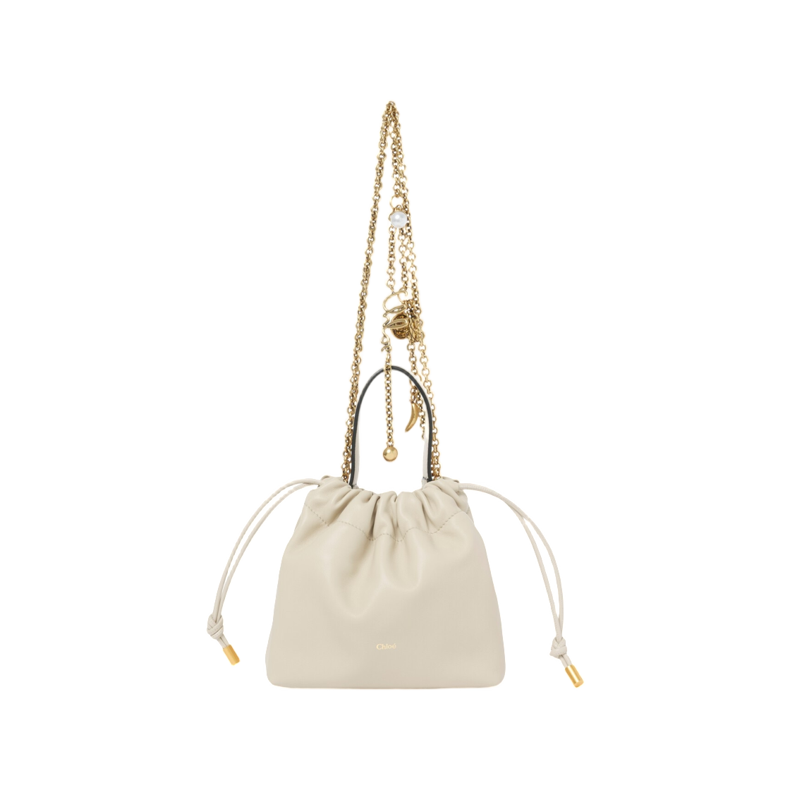 끌로에 미니 끌로에 아이콘 숄더백 체인 소프트 레더 클라우디 크림(Chloe Mini Chloe Icons Shoulder Bag with Chain in Soft Leather Cloudy Cream) - 1