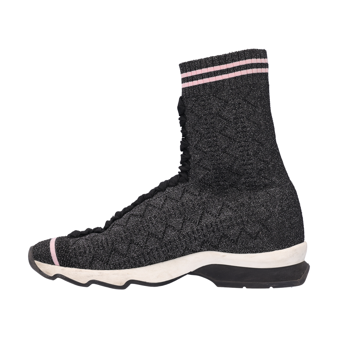 펜디 삭스 스타일 스니커즈 메탈릭 37(Fendi Metallic Sock-Style Sneakers Size 37) - 1