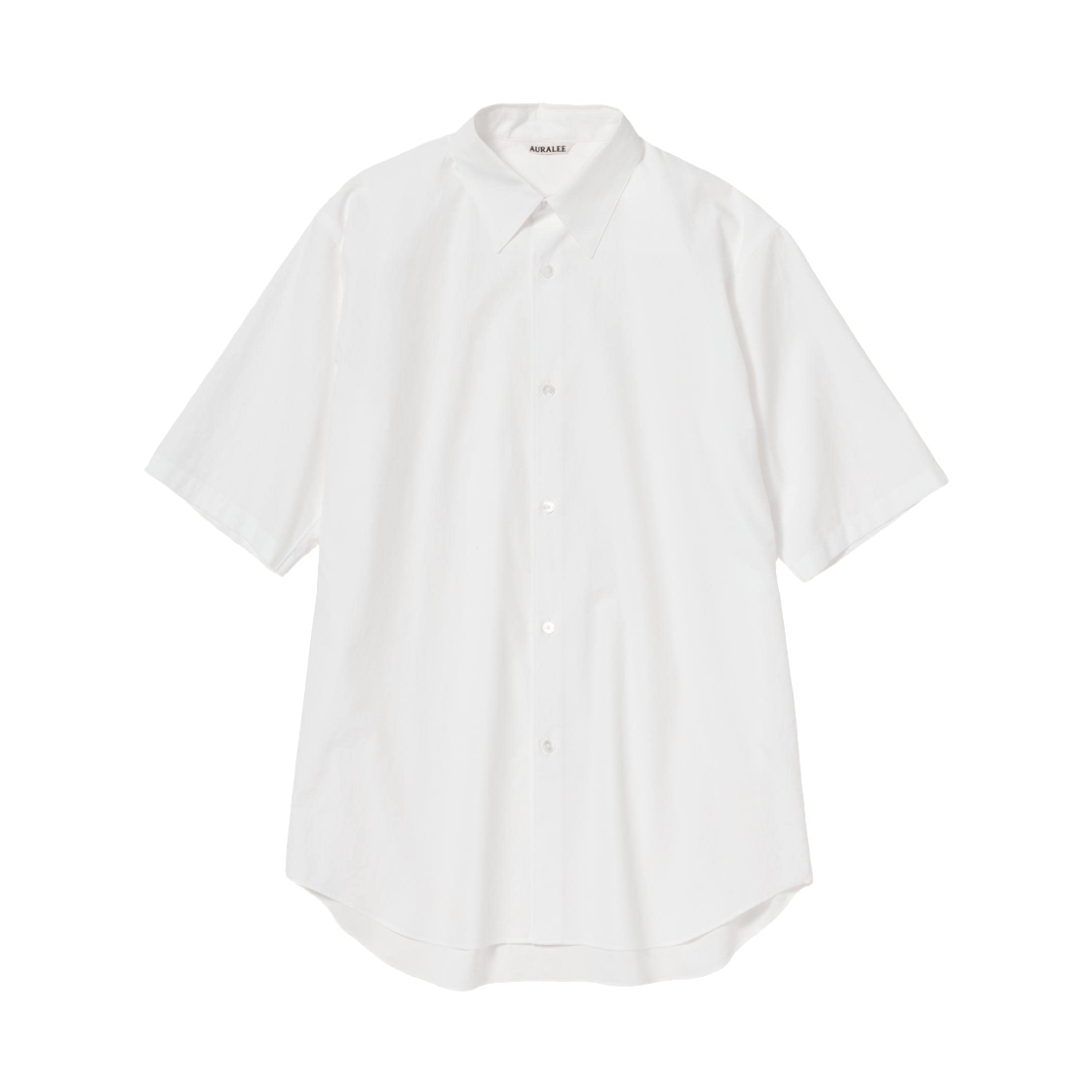 A26SS05TN (W) Auralee Washed Finx Twill Half Sleeved Shirt White - 26SS
